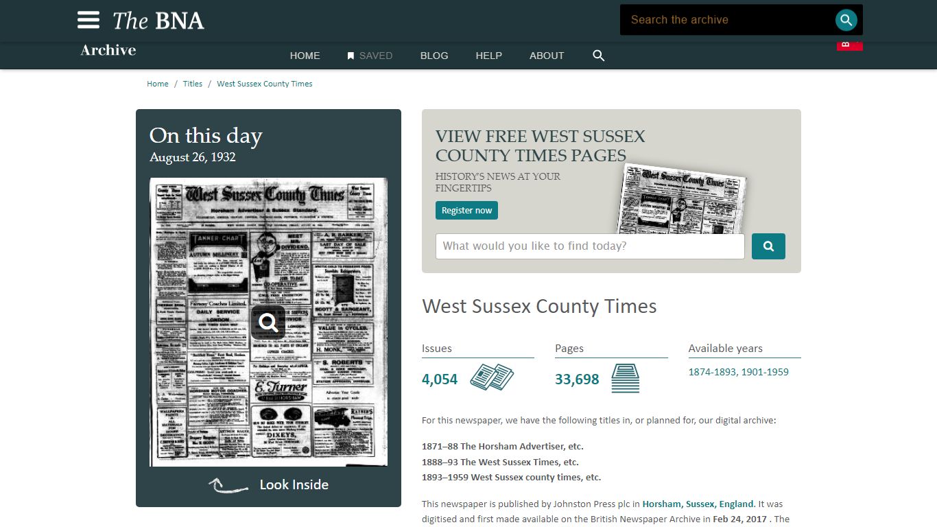 West Sussex County Times - British Newspaper Archive